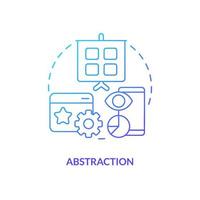 Abstraction blue gradient concept icon. Managing complexity abstract idea thin line illustration. Hiding unessential details from user. Isolated outline drawing vector