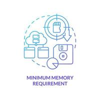 Minimum memory requirement blue gradient concept icon. Procedural programming advantage abstract idea thin line illustration. Software development. Isolated outline drawing vector