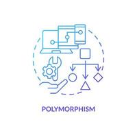 Polymorphism blue gradient concept icon. Object-oriented programming principle abstract idea thin line illustration. Substitutability. Isolated outline drawing vector