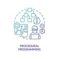 Procedural programming blue gradient concept icon. Coding paradigm type abstract idea thin line illustration. Sequence of commands. Computation. Isolated outline drawing vector