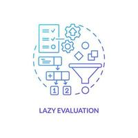 Lazy evaluation blue gradient concept icon. Functional programming benefit abstract idea thin line illustration. Call-by-need. Algorithms. Isolated outline drawing vector