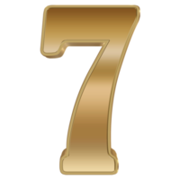 3D Rendering Metallic Number Design. Seven. png