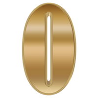 3D Rendering Metallic Number Design. Zero. png