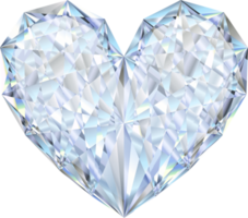 diamante de prata em forma de coração png
