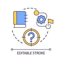 Business strategy guidance concept icon. Create information base. Corporate education abstract idea thin line illustration. Isolated outline drawing. Editable stroke vector