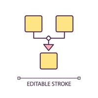 Business combinations RGB color icon. Partnership and alliance creation. Horizontal merger process. Isolated vector illustration. Simple filled line drawing. Editable stroke