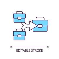 Joining companies together into corporation RGB color icon. Merger process. Combining into business entity. Isolated vector illustration. Simple filled line drawing. Editable stroke