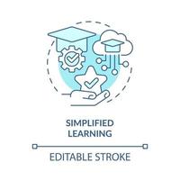 Simplified learning blue concept icon. Learning management system benefit abstract idea thin line illustration. Isolated outline drawing. Editable stroke vector