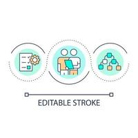 Structurization of business data loop concept icon. Professional analytics. Processes management abstract idea thin line illustration. Isolated outline drawing. Editable stroke vector