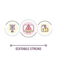 Outdated medical reports loop concept icon. Computer system error. Obsolete patient database abstract idea thin line illustration. Isolated outline drawing. Editable stroke vector