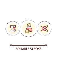 Lack of specialists loop concept icon. Investment shortage. Technical experts employment issue abstract idea thin line illustration. Isolated outline drawing. Editable stroke vector