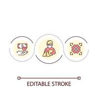 Lack of specialists loop concept icon. Investment shortage. Technical experts employment issue abstract idea thin line illustration. Isolated outline drawing. Editable stroke vector