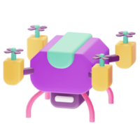 Icône de drone quadricoptère de rendu 3D png