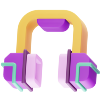 ícone de fone de ouvido de renderização 3D png