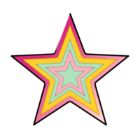 a estrela brilhante e colorida png