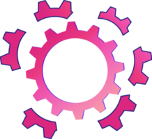 Pink Broken Gear Design png