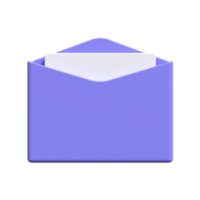 Illustration 3d d'un e-mail avec des couleurs esthétiques adaptées au web, à l'apk ou à des ornements supplémentaires pour votre projet png