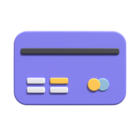 Ilustración 3d de una tarjeta de cajero automático con colores estéticos adecuados para web, apk o adornos adicionales para su proyecto png