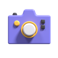 3D Illustration of a camera with aesthetic colors suitable for web, apk or additional ornaments for your project png