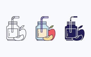 Apple juice icon vector