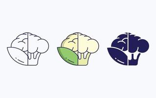 Cauliflower cut and sliced vector