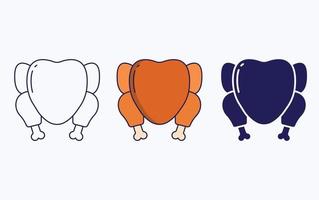 icono de carne de pollo vector