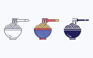 Spaghetti pasta icon vector