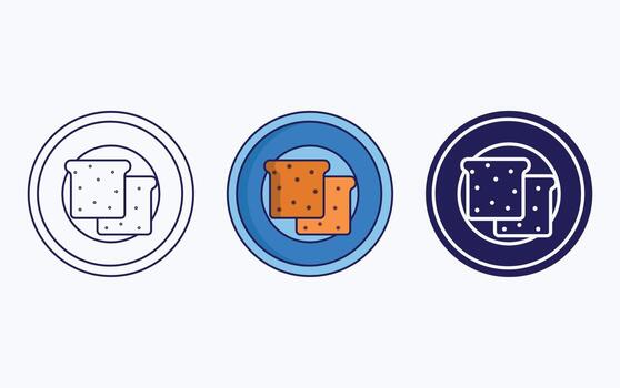 Flat Bread icon vector