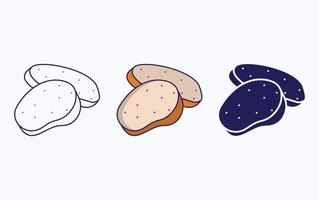 Garlic bread icon vector