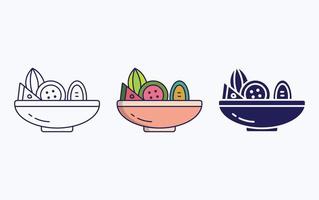 Fruit Bowl icon vector