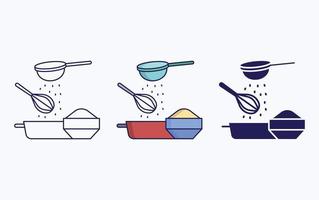 Flour whisking icon vector