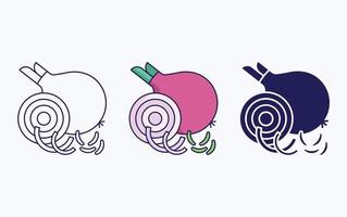 Onion sliced icon vector