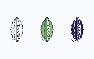 Bitter gourd Cut and sliced vector