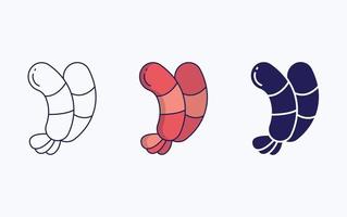 Shrimp food icon vector