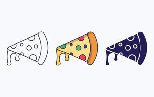 Pizza slice icon vector