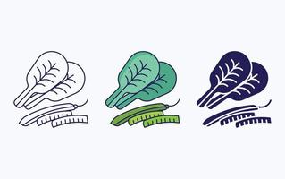 Spinach and beans icon vector