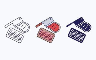 Ground beef cut icon vector