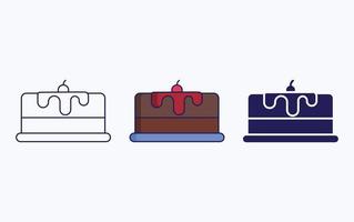 Chocolate cake icon vector