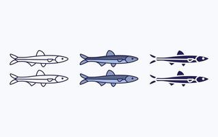 Anchovy fish icon vector