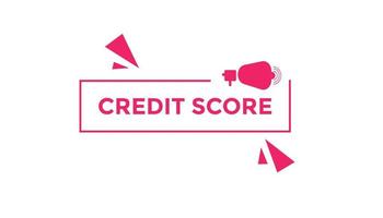 Credit score button web banner templates. Vector Illustration