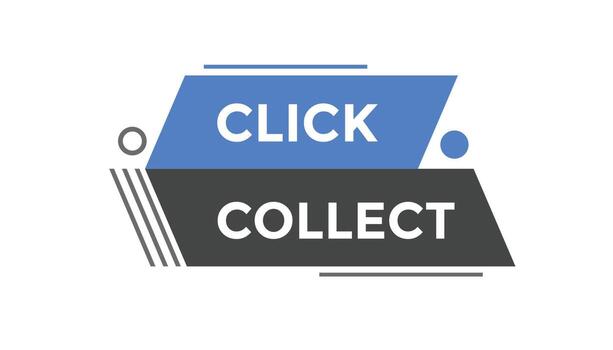 Click collect  button web banner templates. Vector Illustration