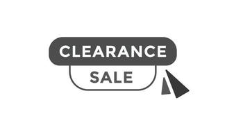 Clearance sale button web banner templates. Vector Illustration