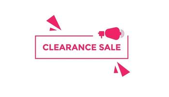 Clearance sale button web banner templates. Vector Illustration