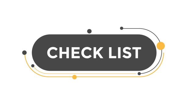 Check list button web banner templates. Vector Illustration