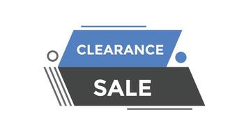 Clearance sale button web banner templates. Vector Illustration