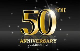 50 th anniversary celebration. Abstract design for concept design. Happy birthday concept. Web banner. 3d vector. Shiny party background. Birthday date concept. vector