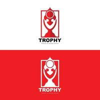 Championship Trophy Logo, Champion Award Winner Trophy Design, Vector Icon Template