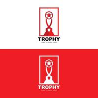 Championship Trophy Logo, Champion Award Winner Trophy Design, Vector Icon Template