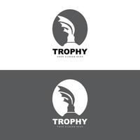 Championship Trophy Logo, Champion Award Winner Trophy Design, Vector Icon Template