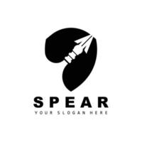 Spear Logo, Hunting Gear Design, Arrow War Weapon, Product Brand Vector